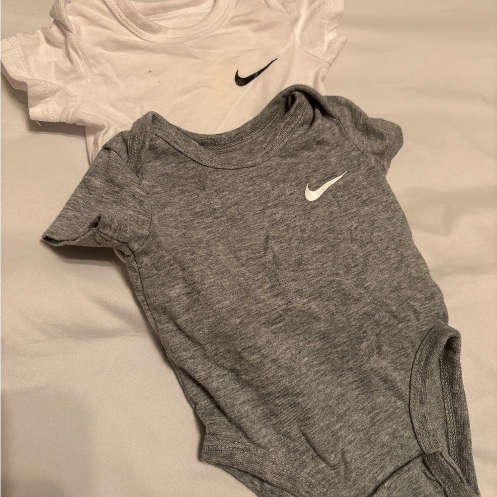 Nike Newborn Onesies - Gray and White